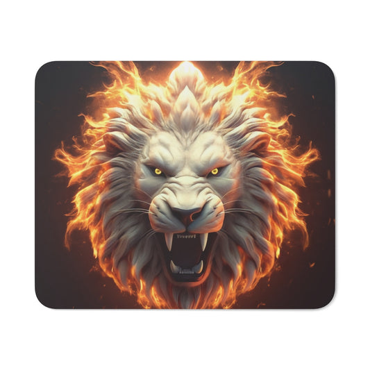 Tapis de Souris Lion en Feu – Illustration Puissante Flamboyante