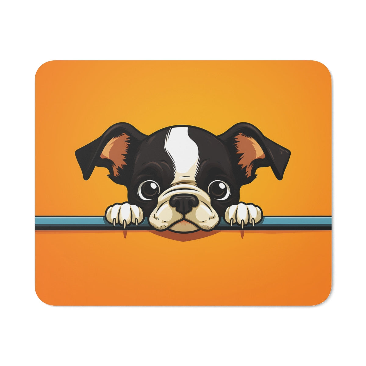 Tapis de Souris Chiot Mignon 22x18 cm – Illustration Cartoon sur Fond OrangE