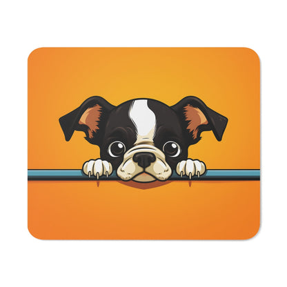 Tapis de Souris Chiot Mignon 22x18 cm – Illustration Cartoon sur Fond OrangE