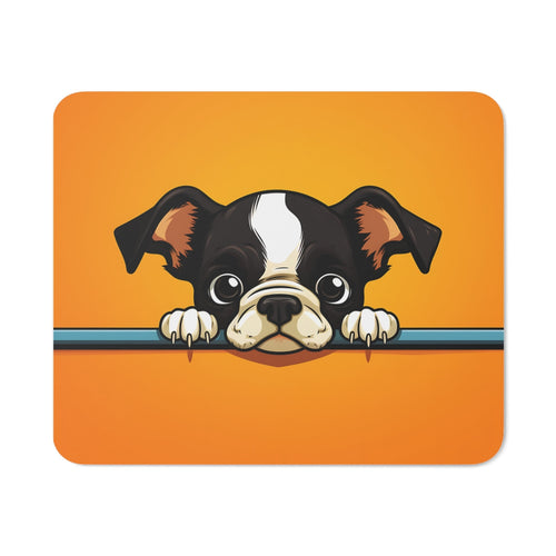 Tapis de Souris Chiot Mignon 22x18 cm – Illustration Cartoon sur Fond OrangE