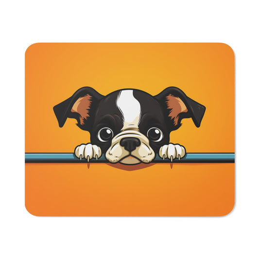 Tapis de Souris Chiot Mignon 22x18 cm – Illustration Cartoon sur Fond OrangE