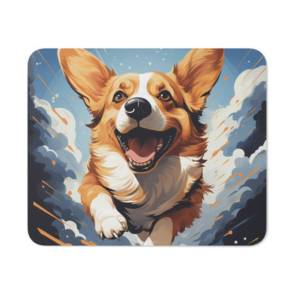 Tapis de Souris Corgi 22x18 cm – Chien Énergique dans un Style BD