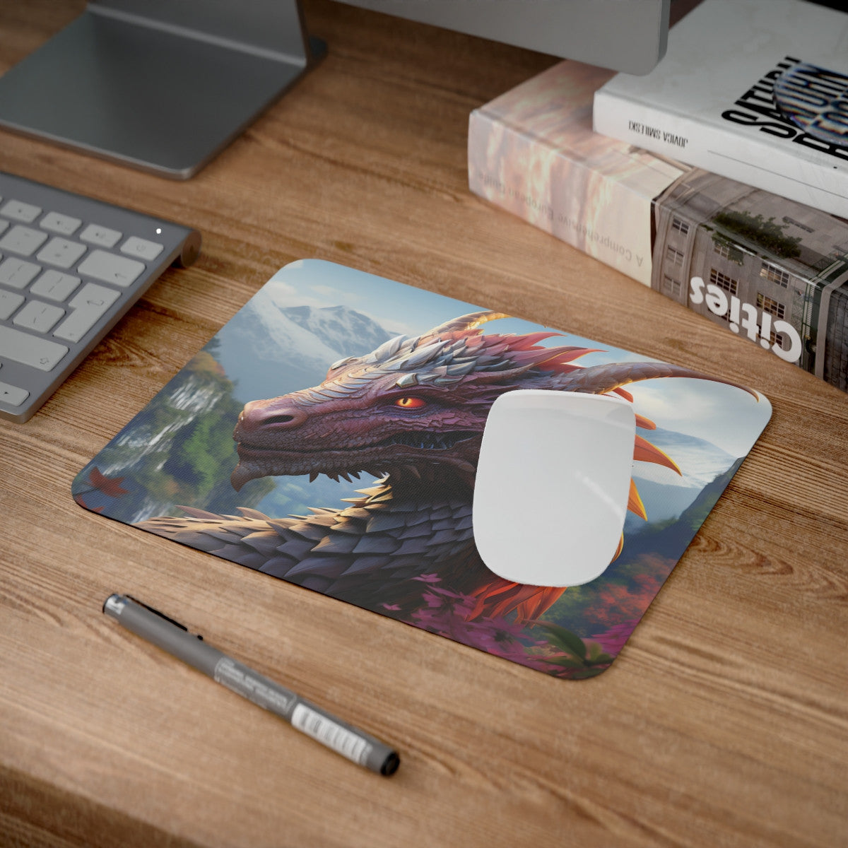 Tapis de Souris Dragon Fantastique 22x18 cm – Illustration Épique de Dragon