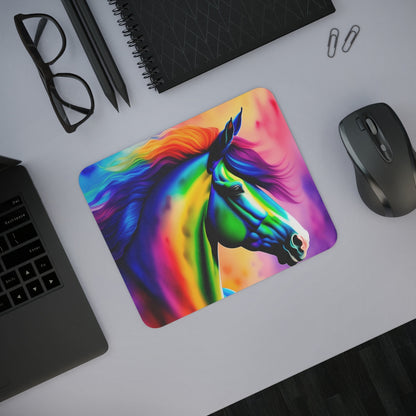 Tapis de Souris Cheval Arc-en-Ciel 22x18 cm Design Coloré et Artistique Surface Lisse, Base Antidérapante