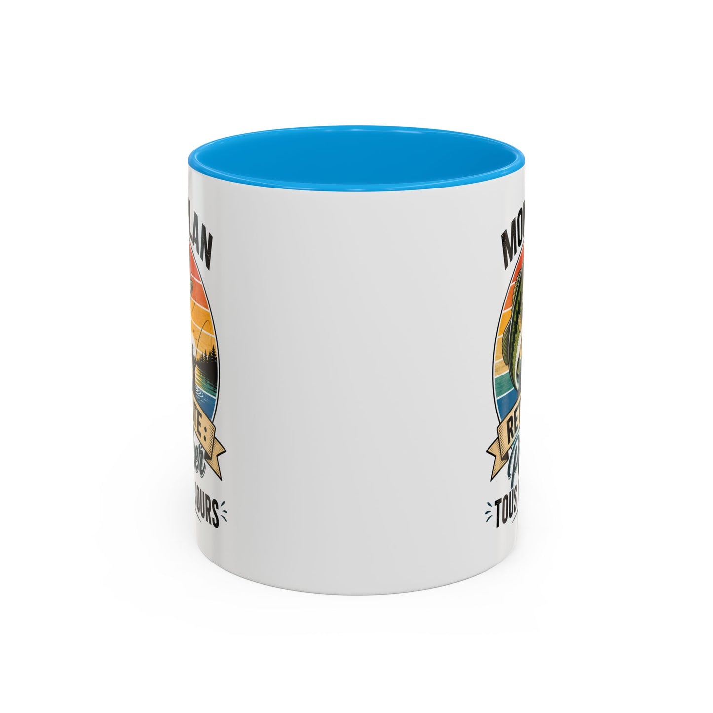 Mug Retraite Pêche – Tasse Humoristique Poisson – Cadeau Homme Futur Retraité Passionné de Loisirs en Plein Air – 325 ml Noir Bleu Rouge