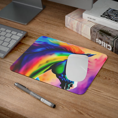 Tapis de Souris Cheval Arc-en-Ciel 22x18 cm Design Coloré et Artistique Surface Lisse, Base Antidérapante