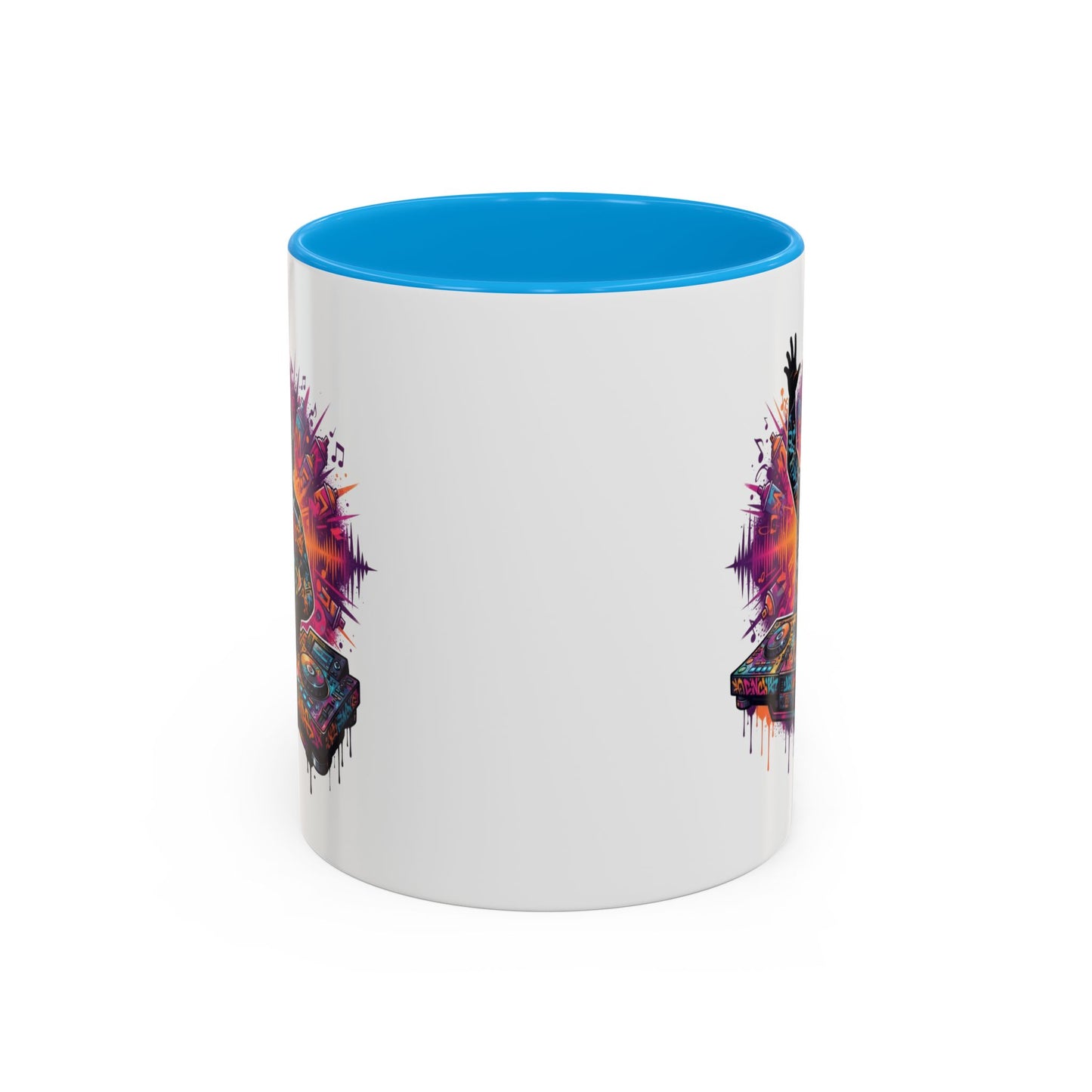 Tasse DJ Musique Électro Graffiti – Mug DJ Coloré Homme Femme – Cadeau Passionné de Mixage Festival Clubbing EDM 325 ml