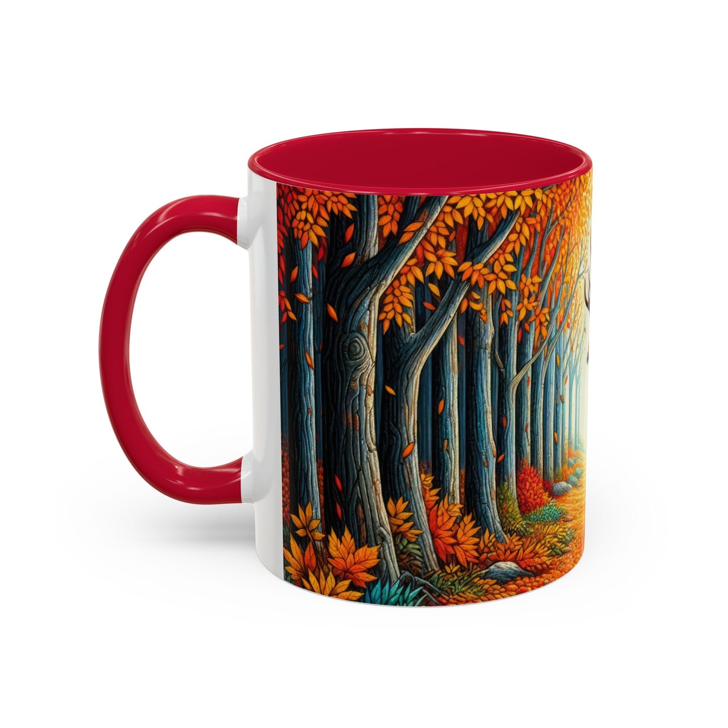 Tasse Hunting Season avec Cerf – Mug Automnal Forêt et Feuilles d’Automne – Cadeau Passion Chasse Nature 325ml