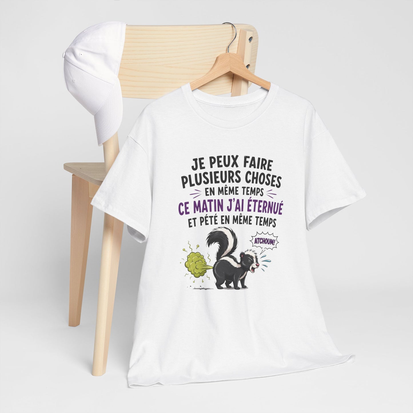 Tee-Shirt Homme et Femme Humour – Putois Drôle Multitâche – Cadeau Original Amusant pour Amoureux des Animaux