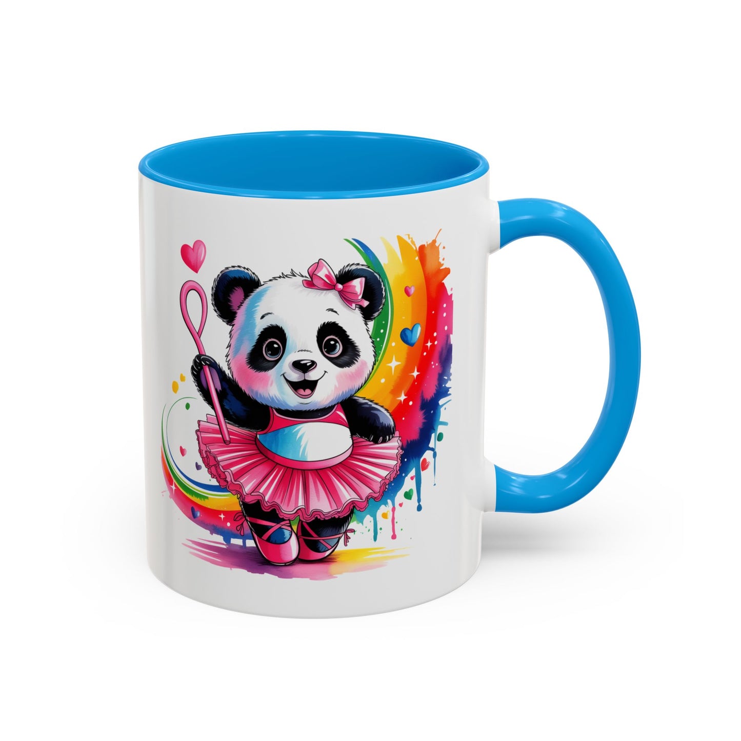 Mug Panda Danseuse Ballet – Tasse Kawaii avec Tutu Rose et Arc-en-ciel – Cadeau Original 325ml
