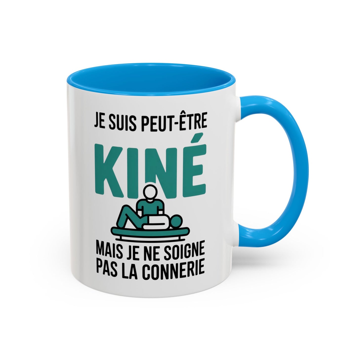 Mug Kiné Humoristique – Tasse Métier Kinésithérapeute Citation Drôle – Cadeau Kiné Original – Céramique 325ml Noir Bleu Rouge