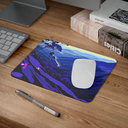 Tapis de souris 22x18 cm – Montagnes au Crépuscule Stylisé – Illustration Paysage Nocturne