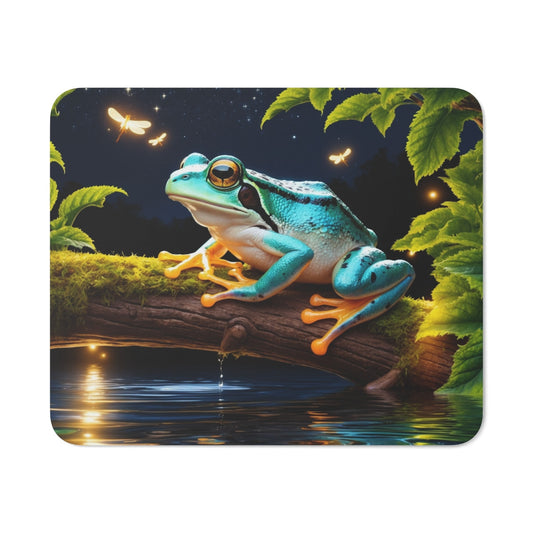 Tapis de souris 22x18 cm – Grenouille Nocturne et Lucioles – Illustration Nature