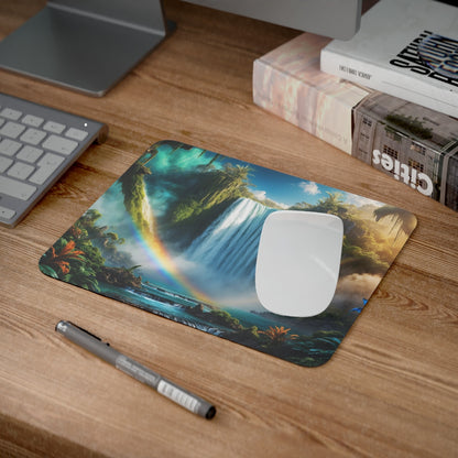 Tapis de souris 22x18 cm – Cascade Tropicale & Arc-en-Ciel