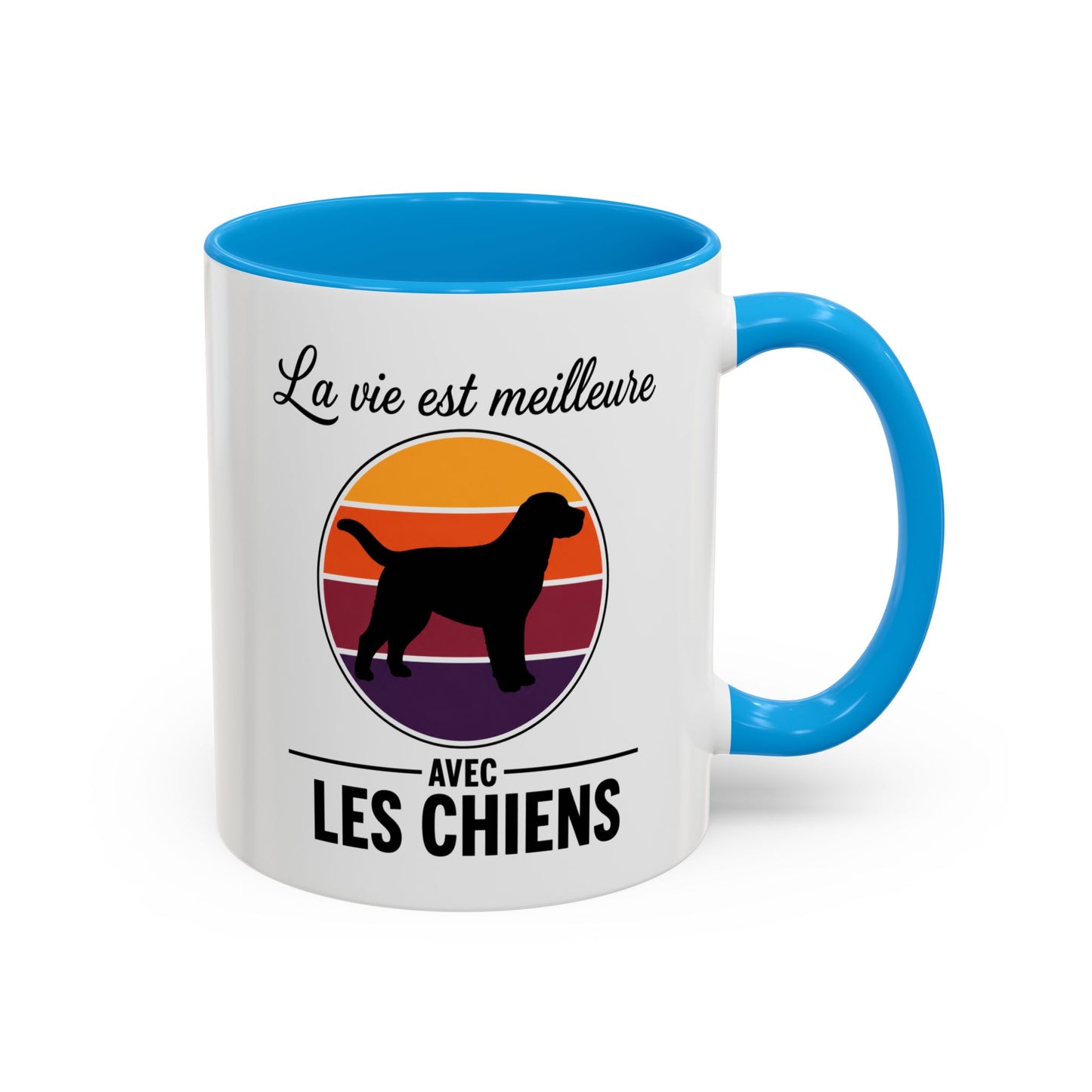 Mug Chien Homme et Femme – Tasse pour Maître et Maîtresse – Cadeau Amoureux des Chiens – Idée Cadeau Passionné Canin et Propriétaire de Chien – 325 ml Noir Bleu Rouge