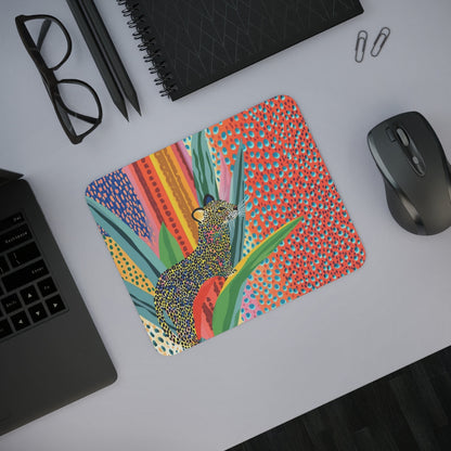Tapis de souris 22x18 cm – Léopard Abstrait & Coloré – Design Artistique Moderne