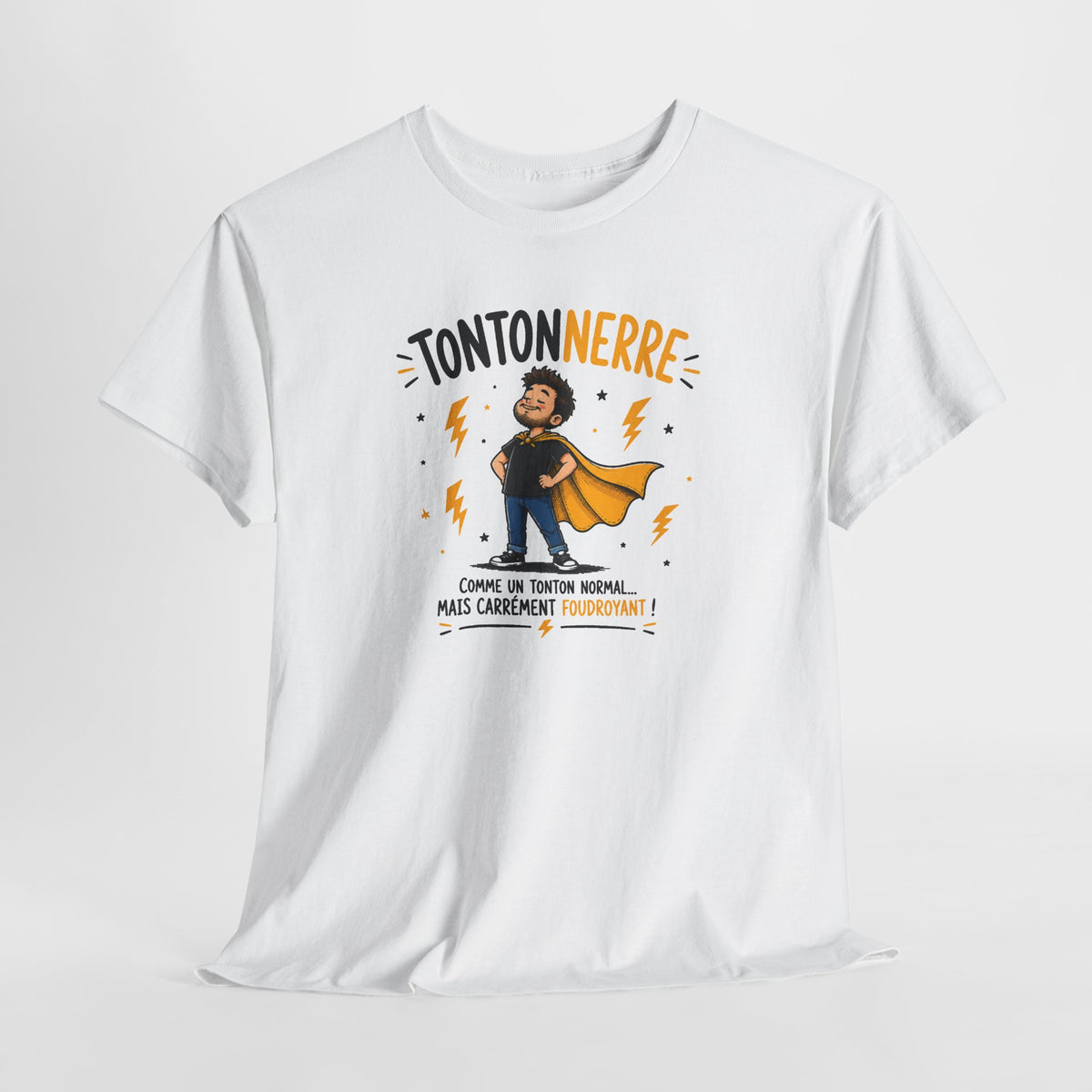 Tee Shirt Tonton Homme – Tontonnerre Comme un Tonton Normal Mais Carrément Foudroyant – T-Shirt Humour Cadeau Original