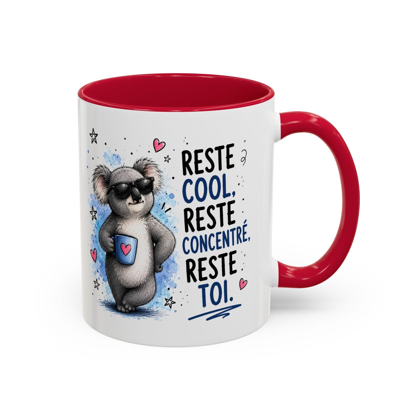 Tasse Koala Drôle Homme Femme – Mug Reste cool reste concentré reste toi – Cadeau Humour Positif 325 ml