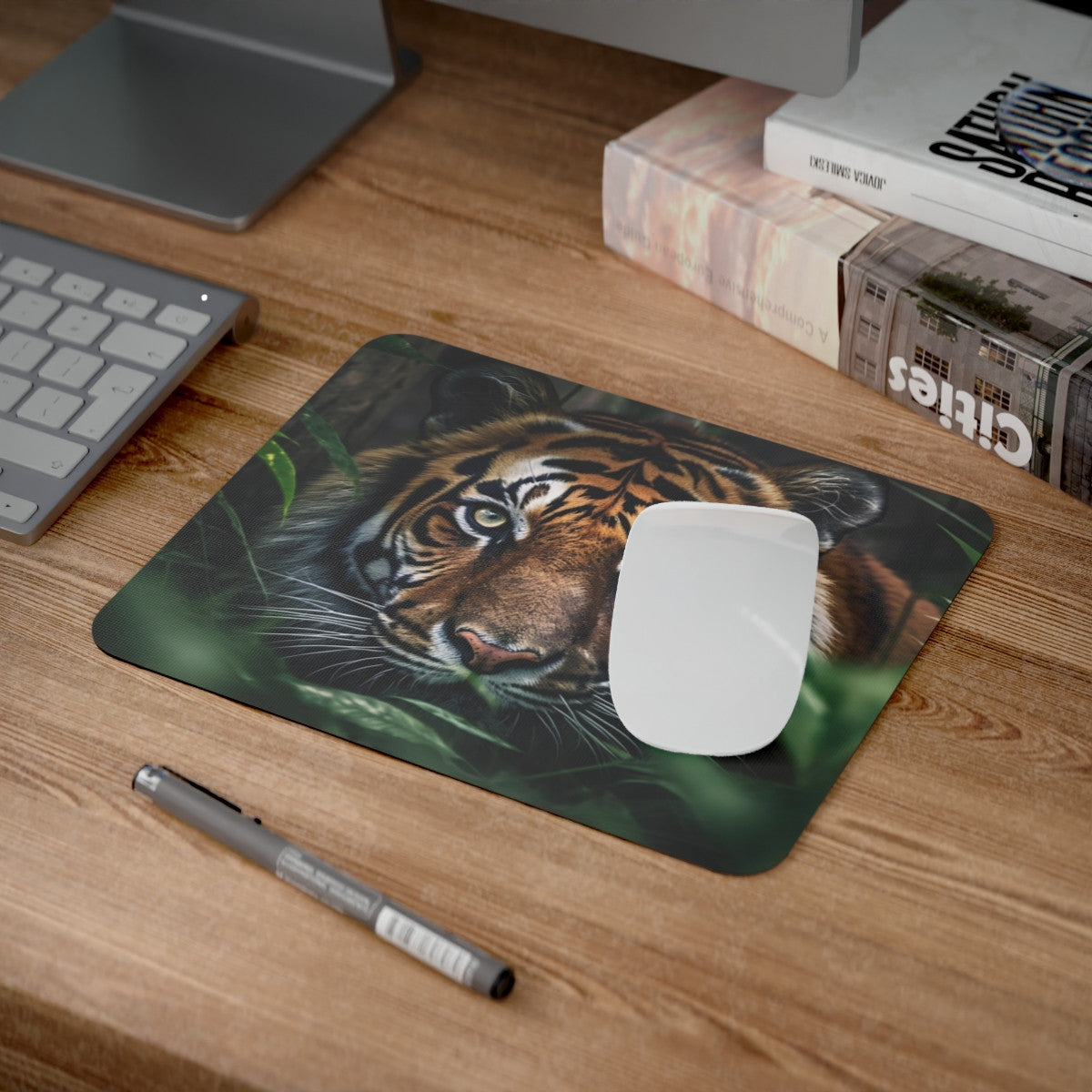 Tapis de souris 22x18 cm – Tigre dans la Jungle – Regard Intense