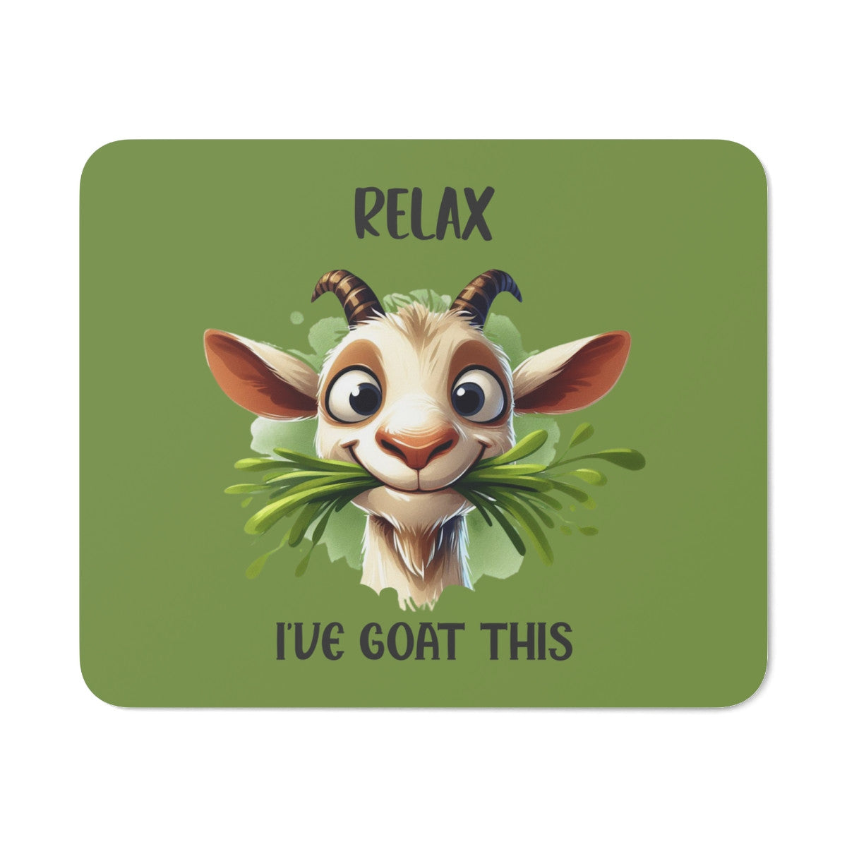 Tapis de souris 22x18 cm – Chèvre Mignonne & Jeu de Mots « Relax, I've Goat This » –