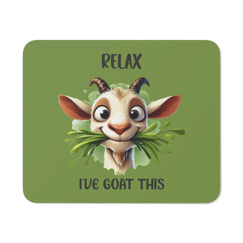 Tapis de souris 22x18 cm – Chèvre Mignonne & Jeu de Mots « Relax, I've Goat This » –