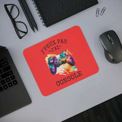 Tapis de souris 22x18 cm – « J’Peux Pas J’ai Console » – Manette Multicolore