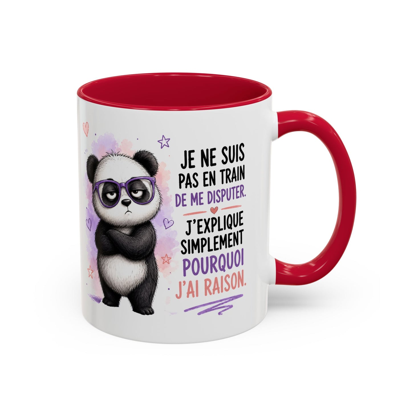 Tasse Panda Drôle Homme Femme – Mug Je Ne Suis Pas en Train de Me Disputer J'Explique Pourquoi J'Ai Raison – Cadeau Humour 325 ml