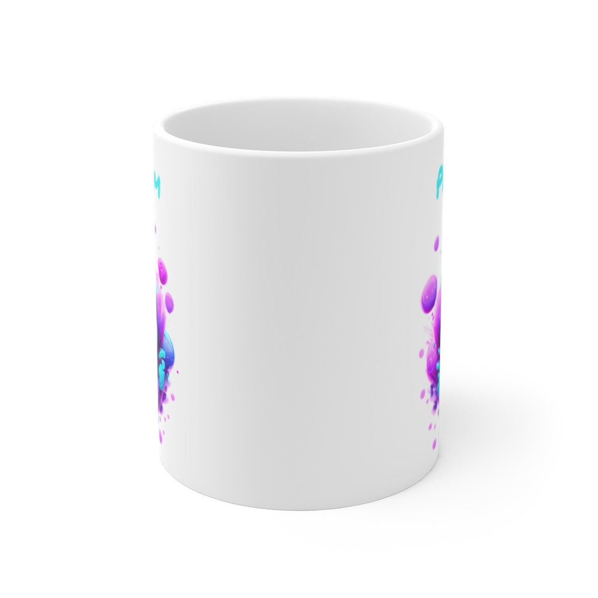 Mug Panda Floral Néon – Personnalisable avec Prénom – Design Kawaii et Coloré
