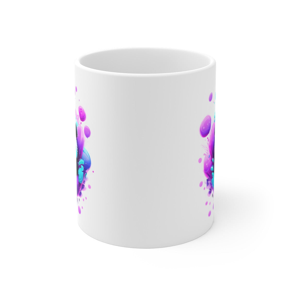 Mug Panda Fluo Kawaii – Design Fleur & Bulles – Cadeau Coloré Enfant