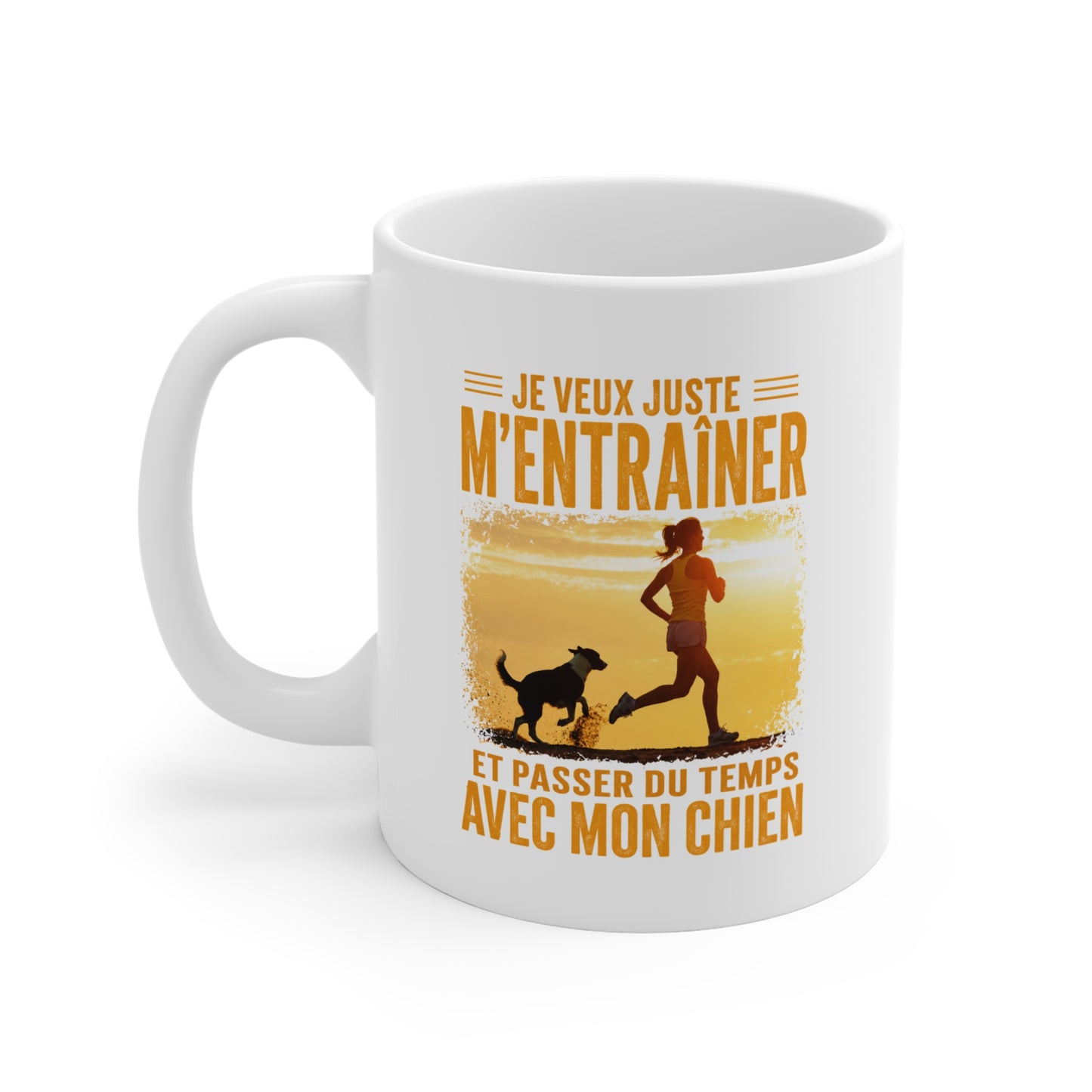 Mug Running Femme avec Chien – Tasse Course à Pied Jogging Sport – Cadeau Coureuse Amoureuse des Chiens
