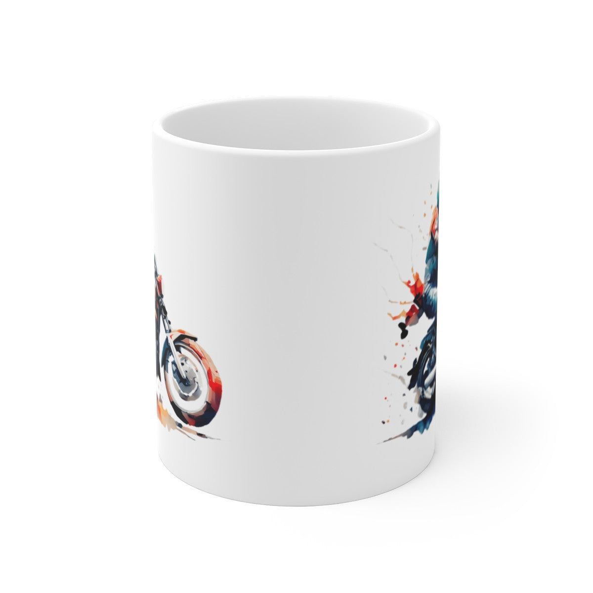 Mug Moto Style Aquarelle – Pilote en Action – Design Artistique Éclaboussé