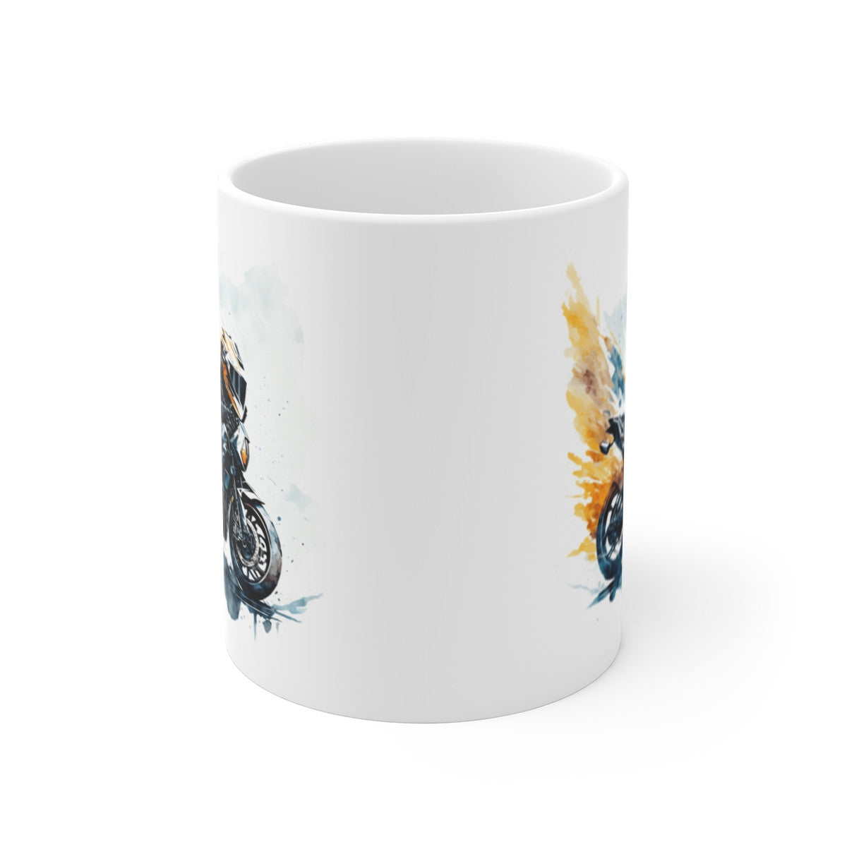 Mug Moto Sport – Motard en Pleine Accélération – Illustration Aquarelle Dynamique