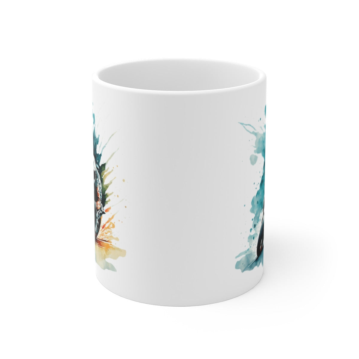 Mug Moto Racing – Motard en Plein Virage – Illustration Aquarelle Moderne