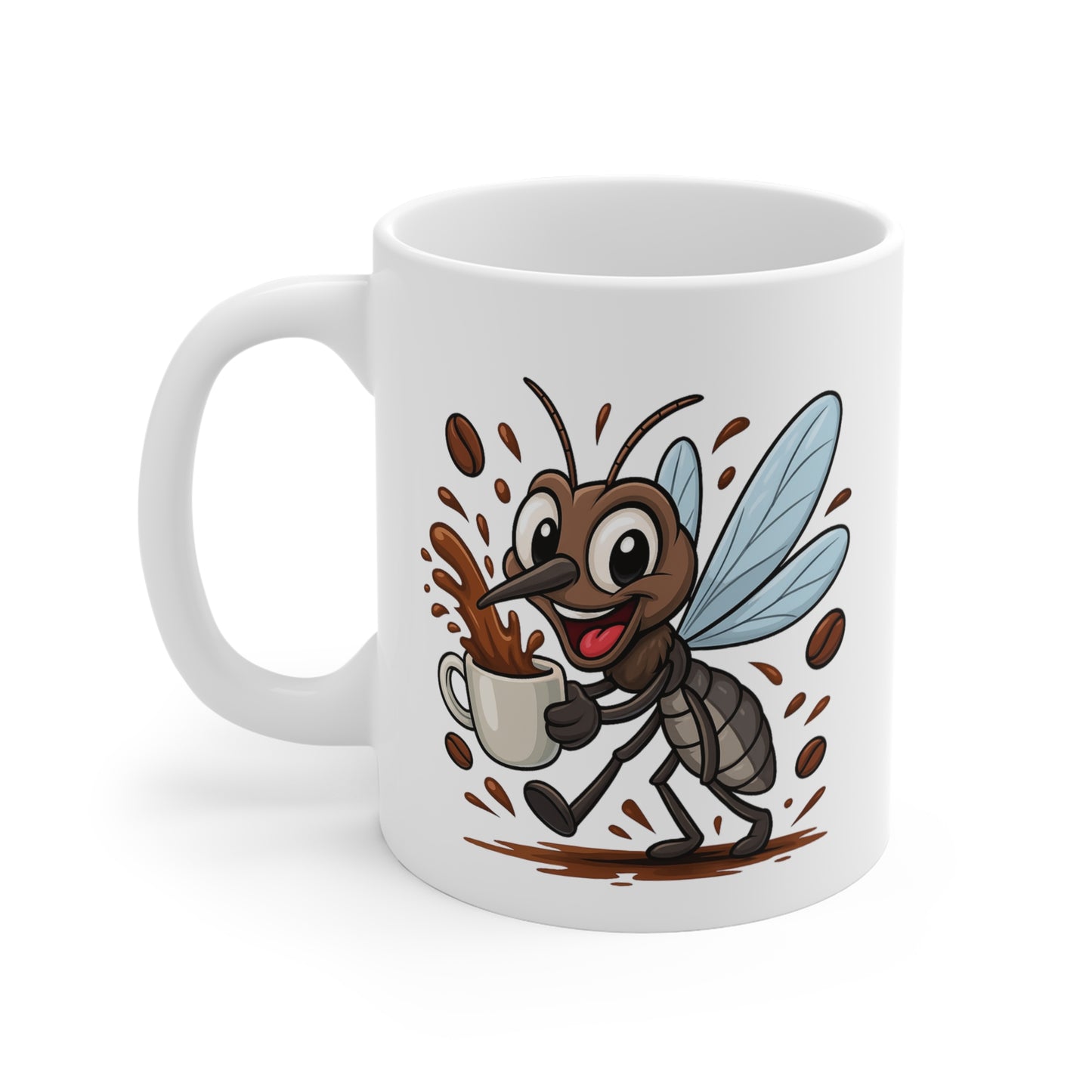Mug Moustique Café – Tasse Céramique 325ml – Design Cartoon Mignon – Cadeau Original Amateur de Café