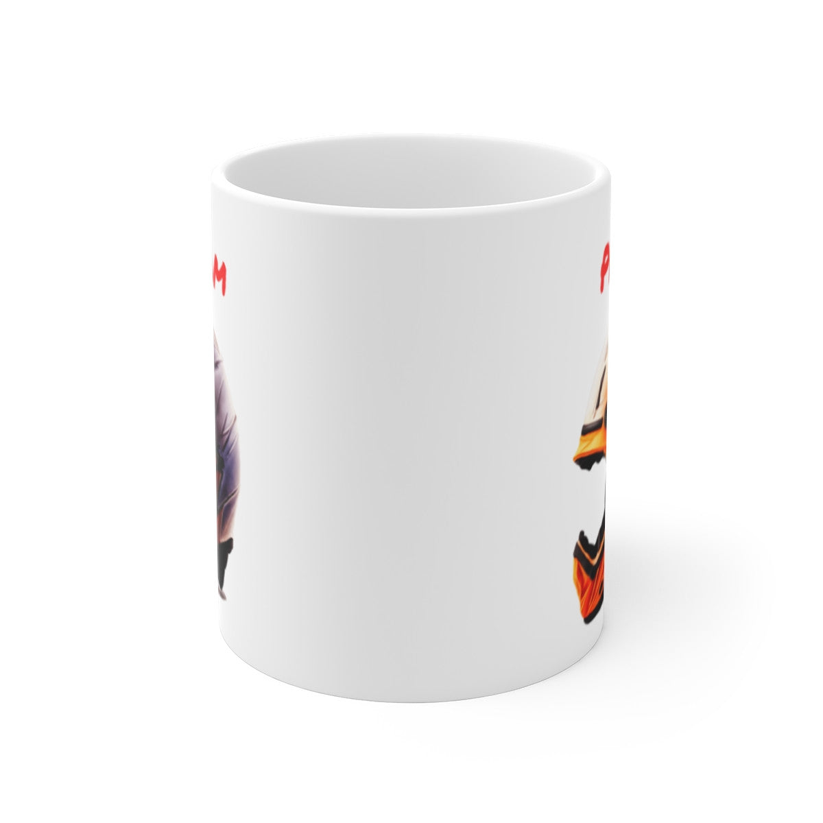 Mug Casque Moto Personnalisé – Prénom Motard – Design Stylisé Orange & Noir