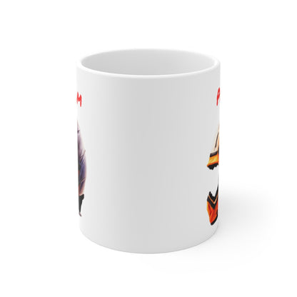 Mug Casque Moto Personnalisé – Prénom Motard – Design Stylisé Orange & Noir