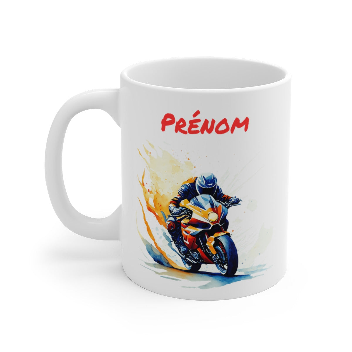 Mug Moto Sport Personnalisé – Pilote Moto Racing avec Prénom – Cadeau Motard Vitesse & Adrénaline