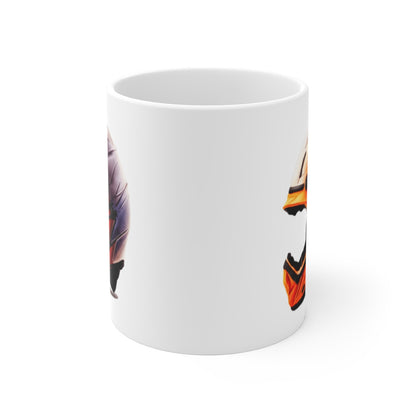 Mug Casque Moto Cross Orange  Design Racing Offroad Cadeau Motard Enduro, MX, Trial, Dirt Bike