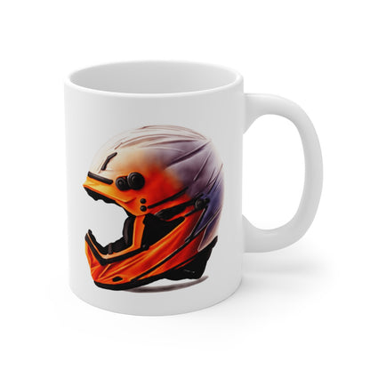 Mug Casque Moto Cross Orange  Design Racing Offroad Cadeau Motard Enduro, MX, Trial, Dirt Bike