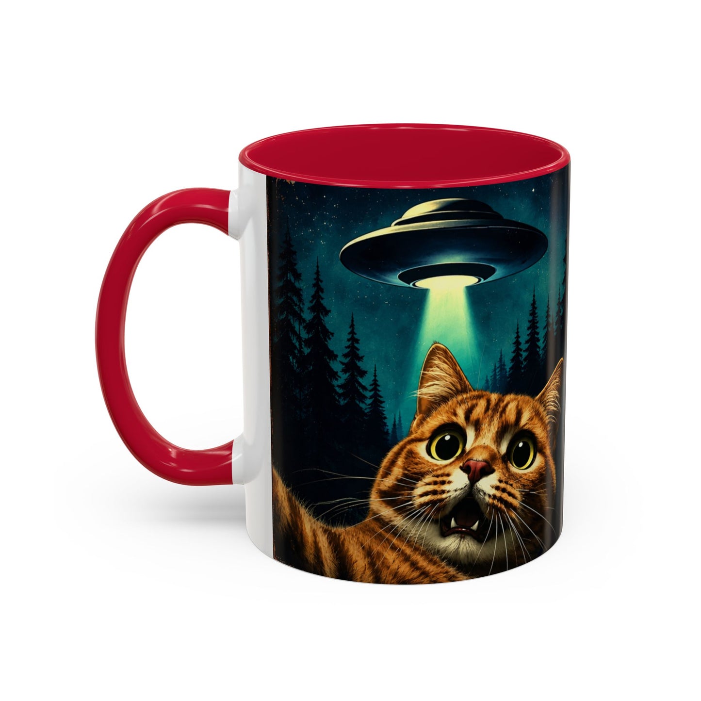 Tasse Chat Extraterrestre – Mug OVNI Vintage Humour – Cadeau Science Fiction Homme Femme 325ml