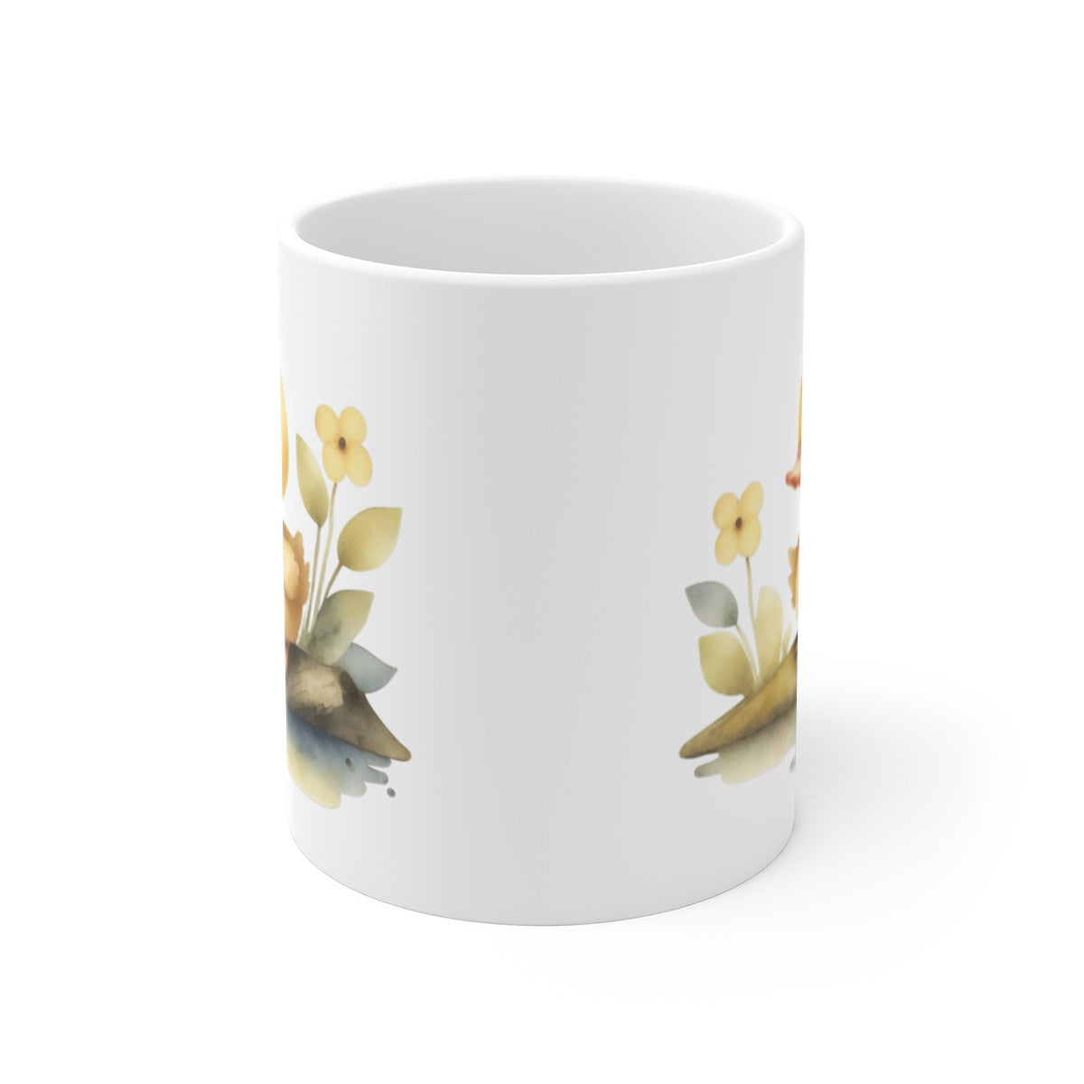 Mug Caneton Forêt – “Petit Canard sur Souche” – Illustration Nature Aquarelle Douce et Champêtre