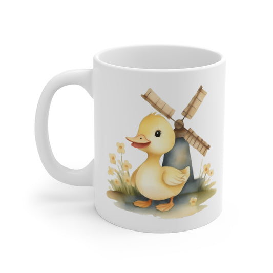 Mug Caneton Moulin – “Petit Canard Champêtre” – Illustration Aquarelle Douce et Bucolique