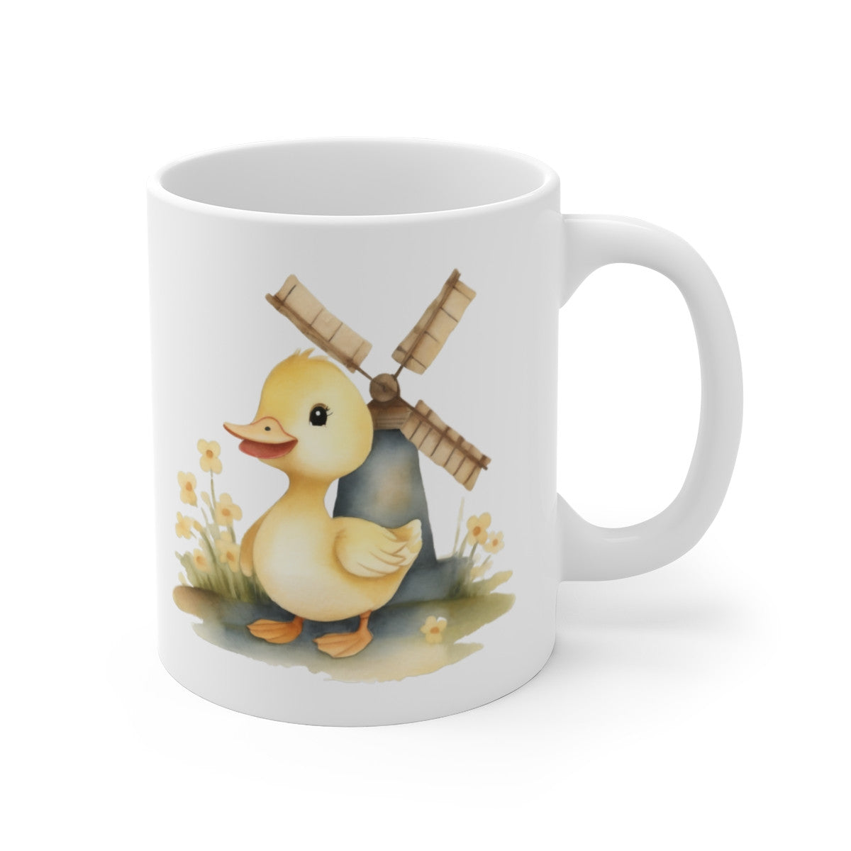 Mug Caneton Moulin – “Petit Canard Champêtre” – Illustration Aquarelle Douce et Bucolique