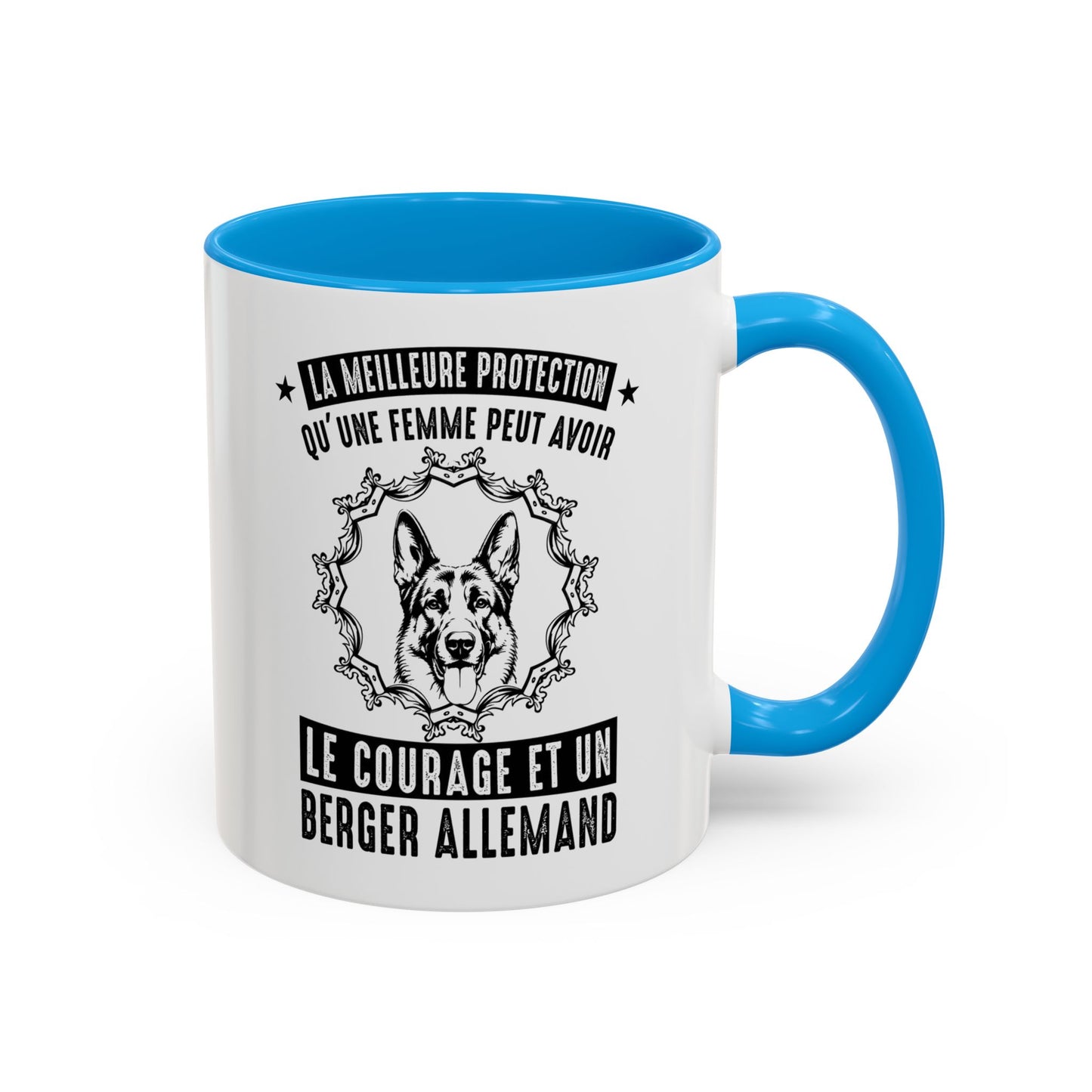 Mug Berger Allemand pour Femme – Tasse Humour Chien – Cadeau Maîtresse et Amoureuse des Bergers Allemands – Idée Cadeau Femme Passionnée de Chiens – 325 ml Noir Bleu Rouge