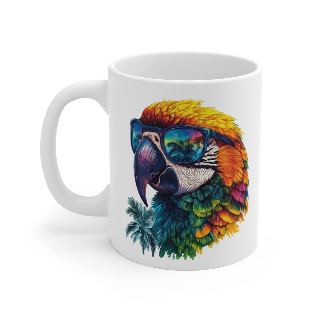 Mug Perroquet Cool – “Style Tropical” – Illustration Fun avec Lunettes de Soleil