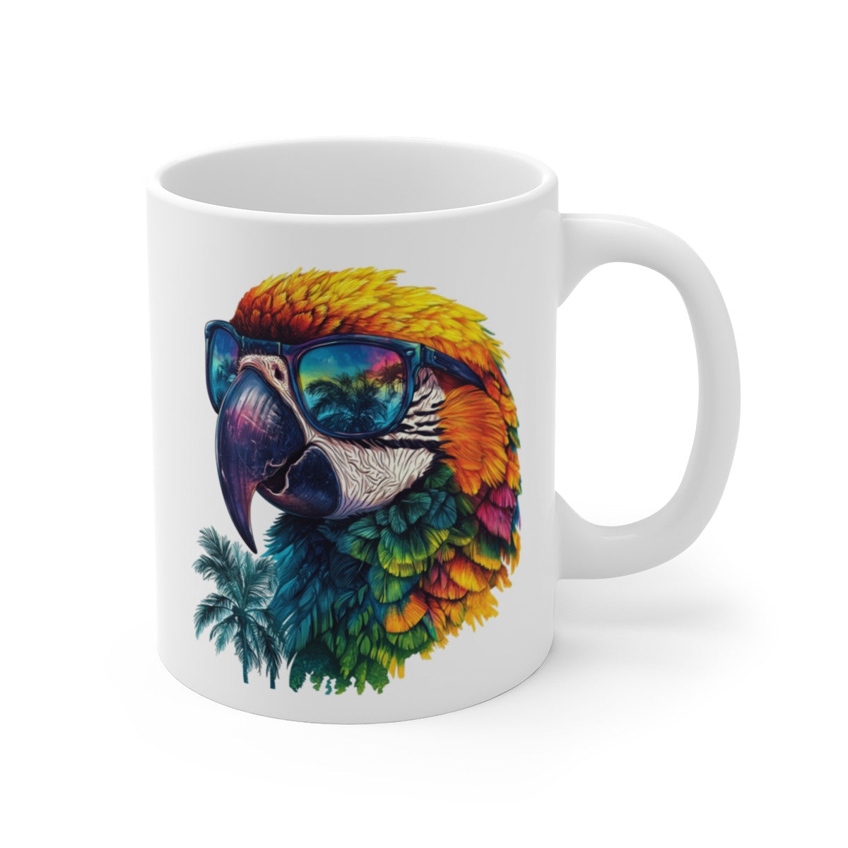 Mug Perroquet Cool – “Style Tropical” – Illustration Fun avec Lunettes de Soleil