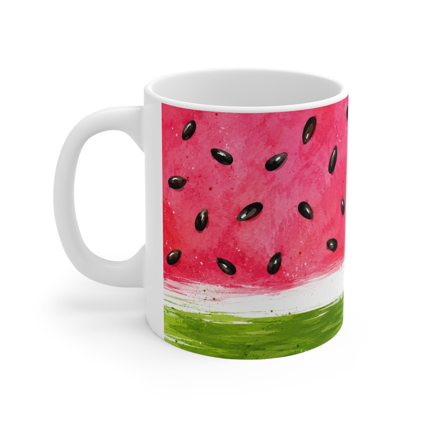 Tasse Pastèque Aquarelle – Mug Fruit Rouge et Vert – Cadeau Été Homme Femme 325ml