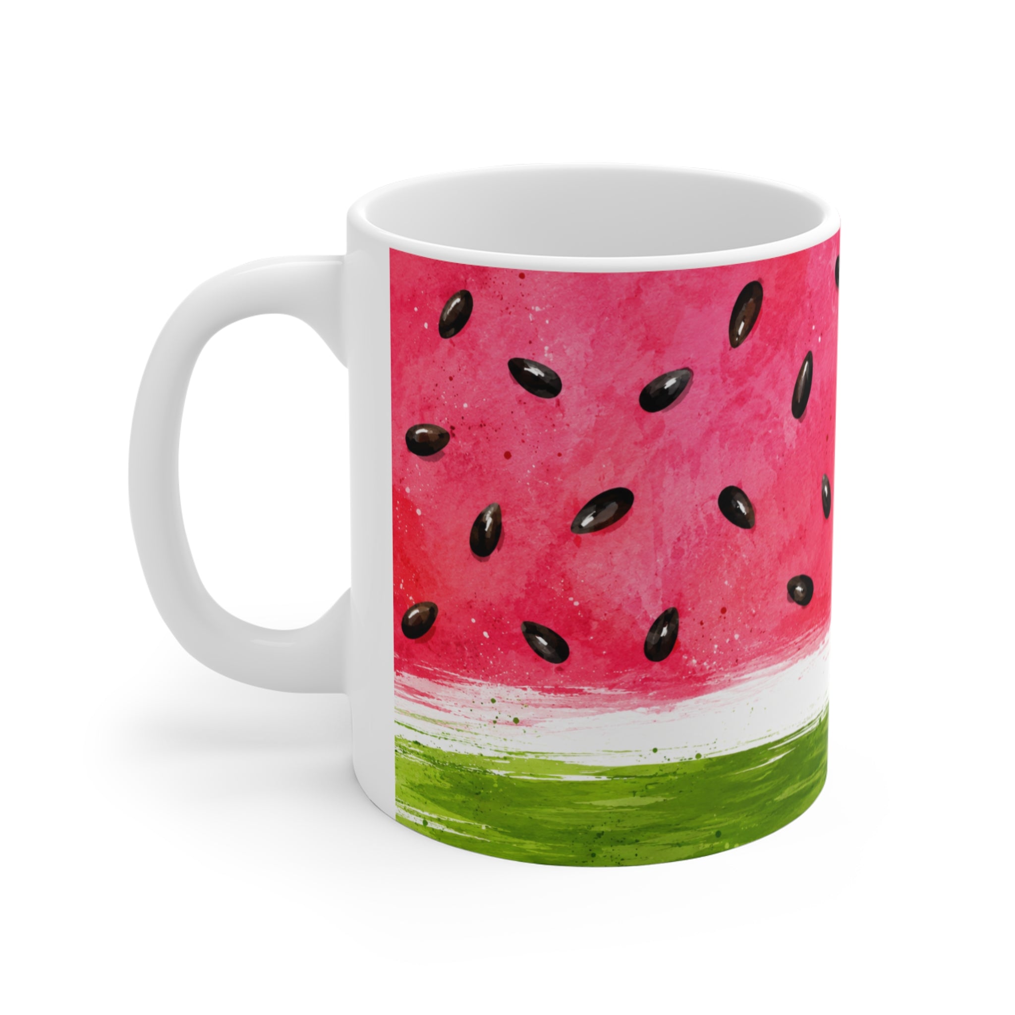 Tasse Pastèque Aquarelle – Mug Fruit Rouge et Vert – Cadeau Été Homme Femme 325ml