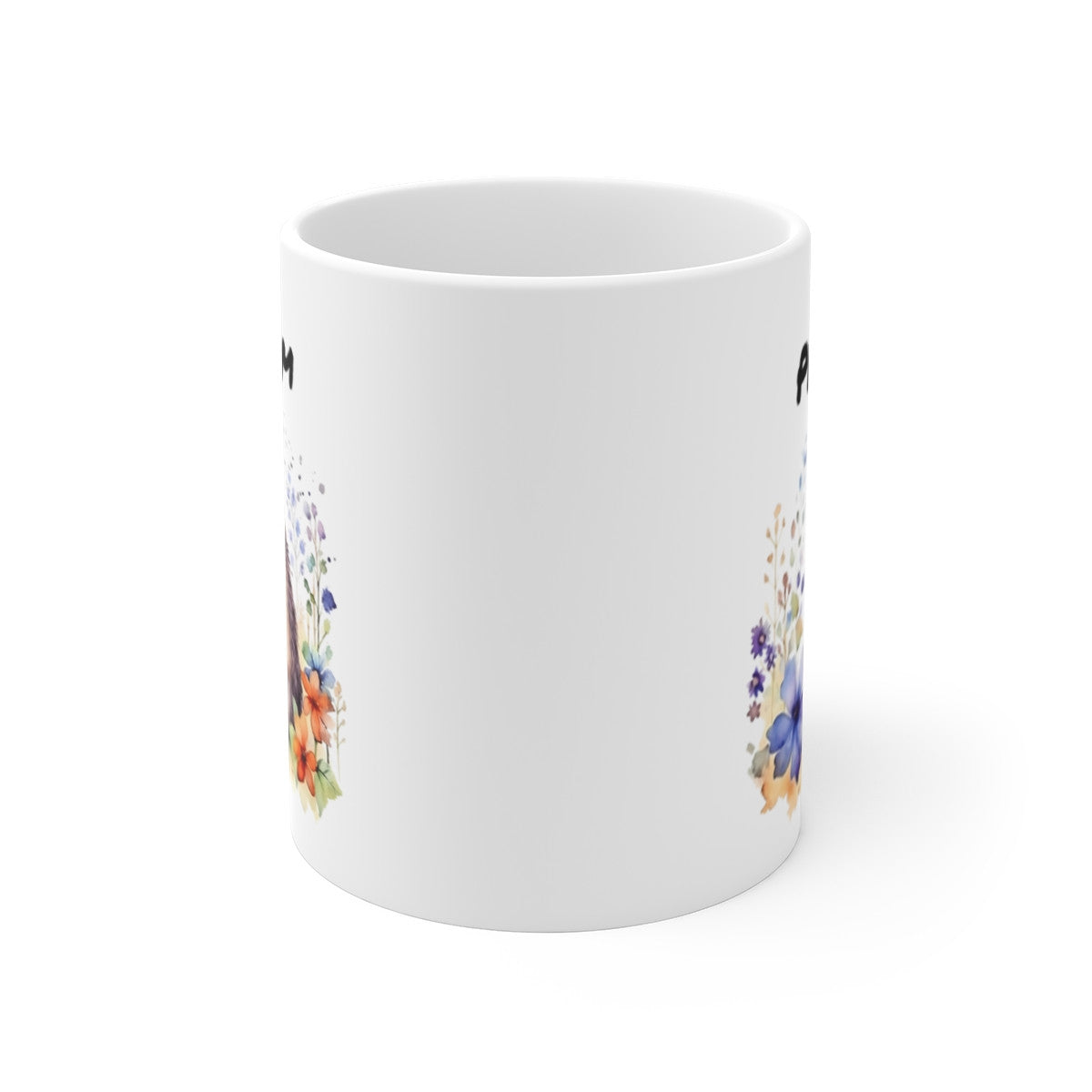 Mug Personnalisé Hérisson Fleuris – Design Aquarelle avec Prénom – Illustration Animalière Tendre et Colorée