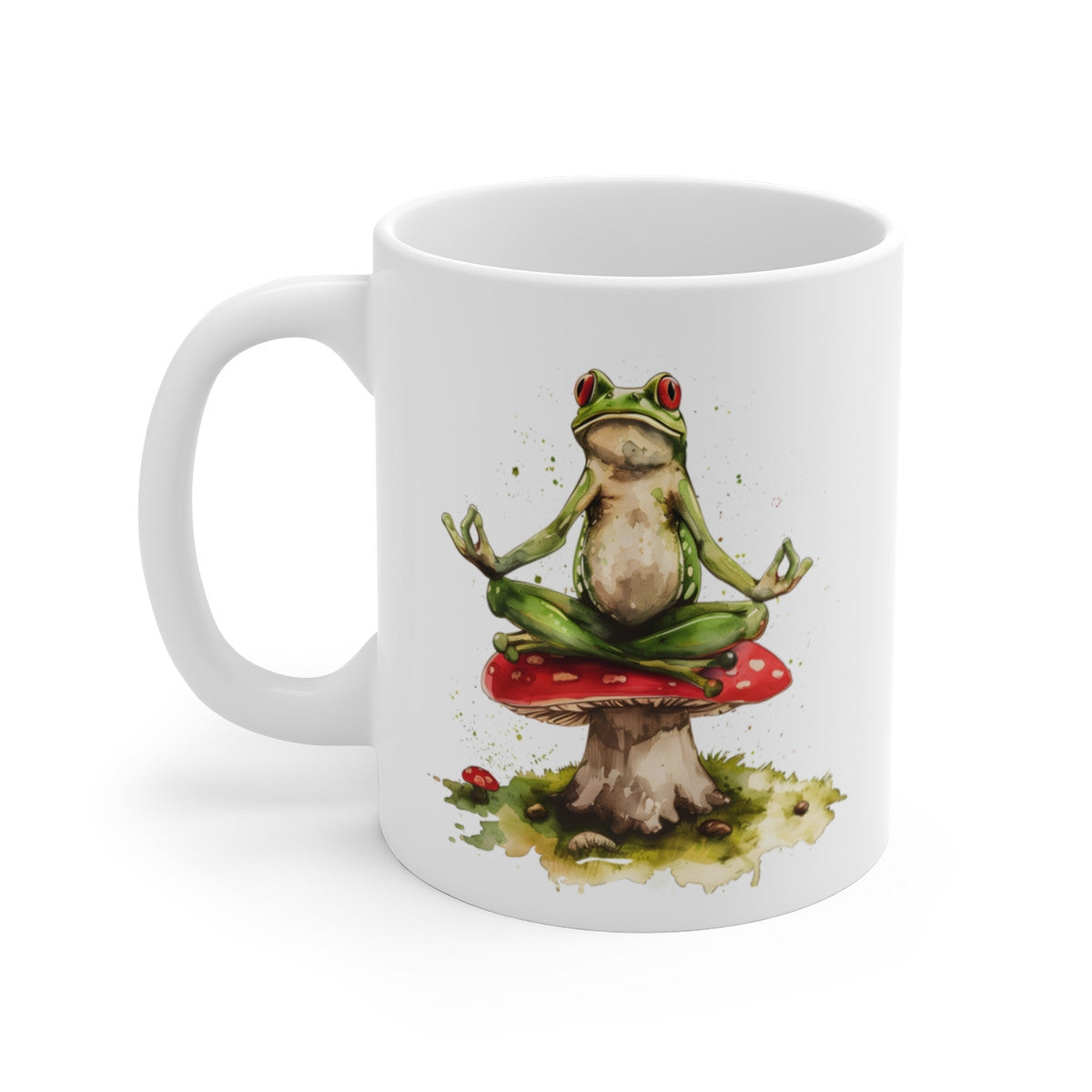 Mug Grenouille Méditative – Illustration Aquarelle Zen – Tasse Originale Nature et Humour